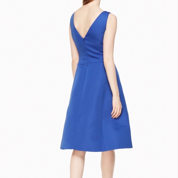 NWOT kate spade v-back structured dress in cobalt blue - Picture 2 of 9